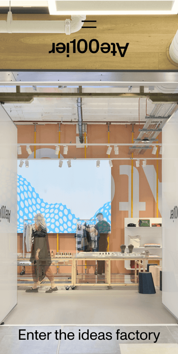 Atelier100 mobile website design showing the store in Livat Hammersmith